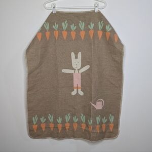 David Fussenegger Tan Bunny Carrot Spring Easter Cotton Blend Baby Blanket